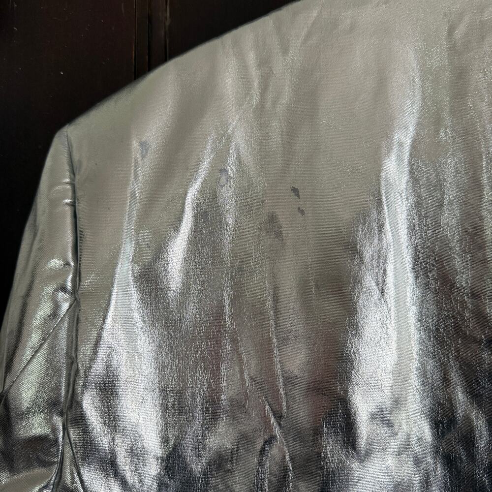 OPPOSUITS | Shiny Silver Blazer Jacket Suit Jacket | 46 XL Novelty blazer - Picture 7 of 7